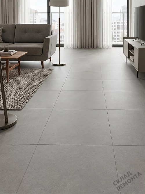 Фото Керамогранит матовый Alma Ceramica Бонд GFU6060BND70R серый 600*600*8,5 – купить в Казане: цена, описание, фото. Интернет-магазин 1