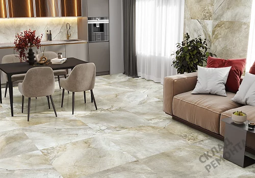 Фото Керамогранит лаппатированный Alma Ceramica Вулкано GFU6060VLC04L бежевый 600*600*9 – купить в Казане: цена, описание, фото. Интернет-магазин 4