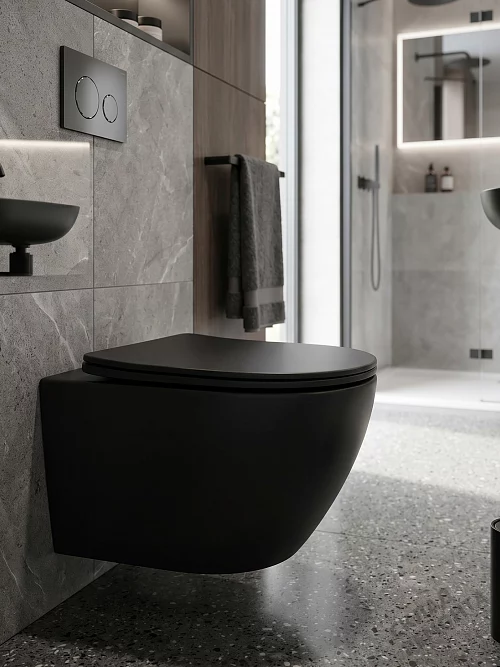 Фото Унитаз подвесной Calypso CS46UQ-MB-OK ультратихий смыв купить в Казане: цена, описание, фото. Интернет-магазин 1
