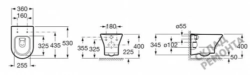Фото Унитаз подвесной Roca Leon ZRU9307612 безободковый купить в Казане: цена, описание, фото. Интернет-магазин 5