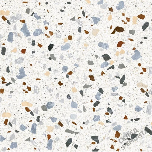 Фото Керамогранит матовый Steppe Ceramics Chips White белый 600*600*9 – купить в Казане: цена, описание, фото. Интернет-магазин 1