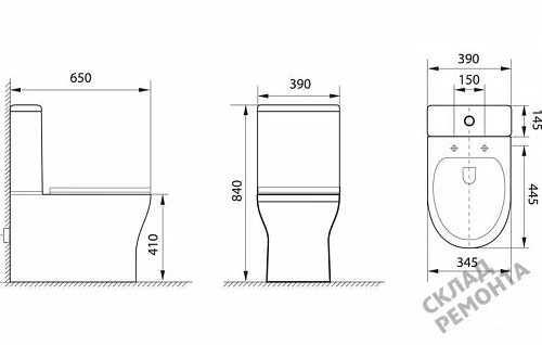 Фото Унитаз напольный Aquanet Roll-C 210764 безободковый купить в Казане: цена, описание, фото. Интернет-магазин 5
